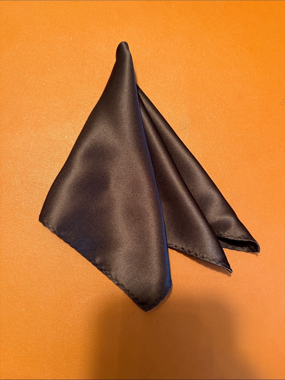 Brown Satin Pocket Square - Men Accessories